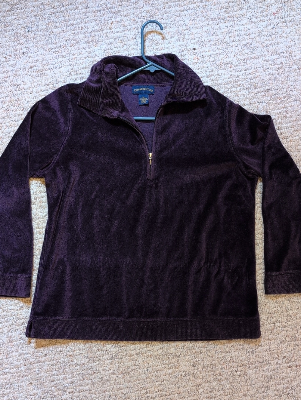 Velvet Purple Quarter Zip Pullover Women's Sweater Size XL